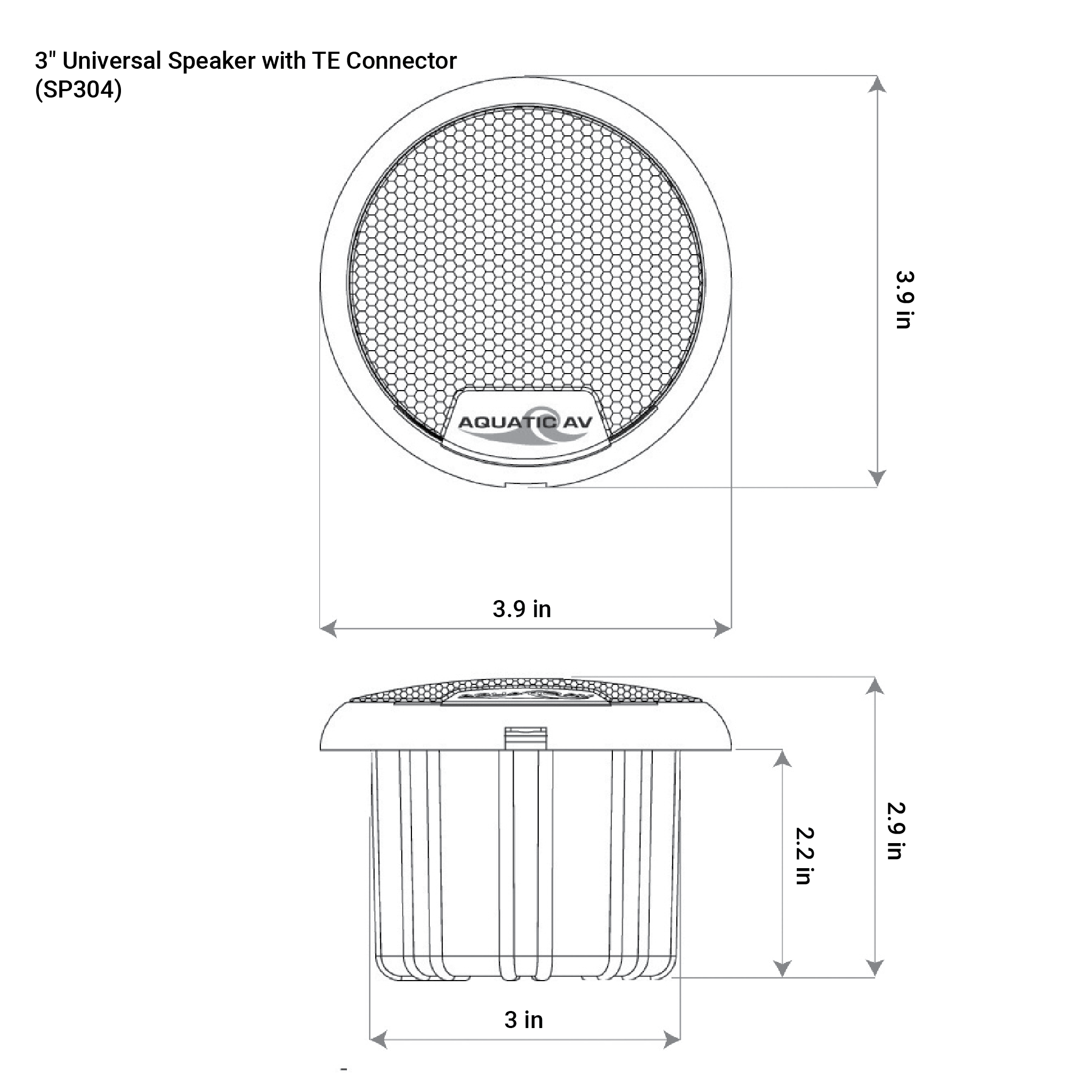 3" Universal Speaker with TE Connector